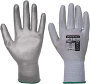 Vending PU Palm Handling Work Protective Safety Grip Resistant ANSI 105, Gray, X Small
