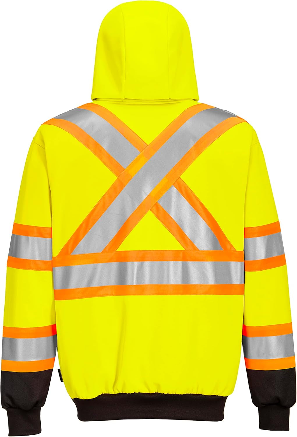 CA170 Men'S Hi Vis Contrast Reflective Hoodie Yellow, X-Large