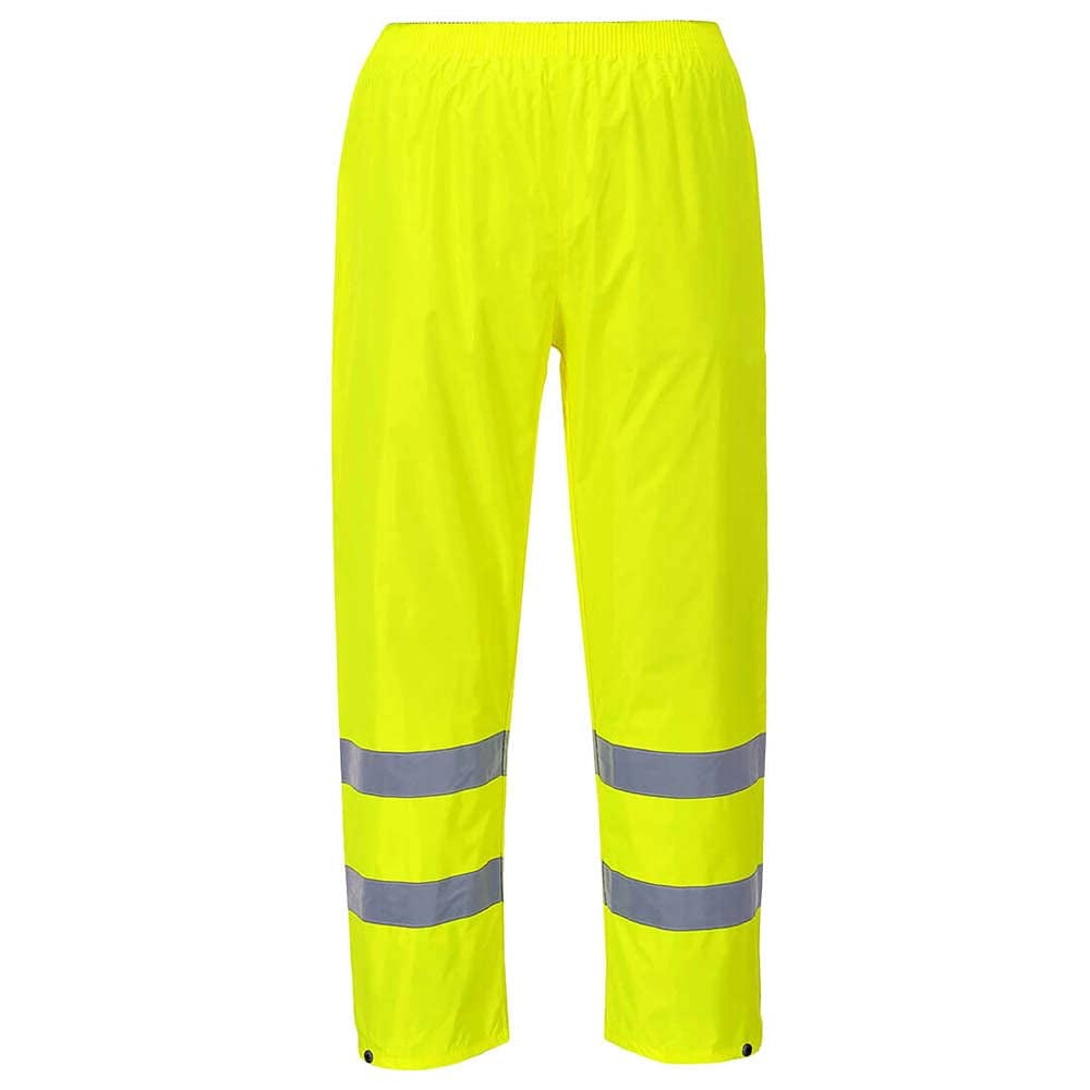 Hi-Vis Rain Trousers Viz Work Cargo Work Pants Reflective Waterproof Rain ANSI E, Yellow, Large