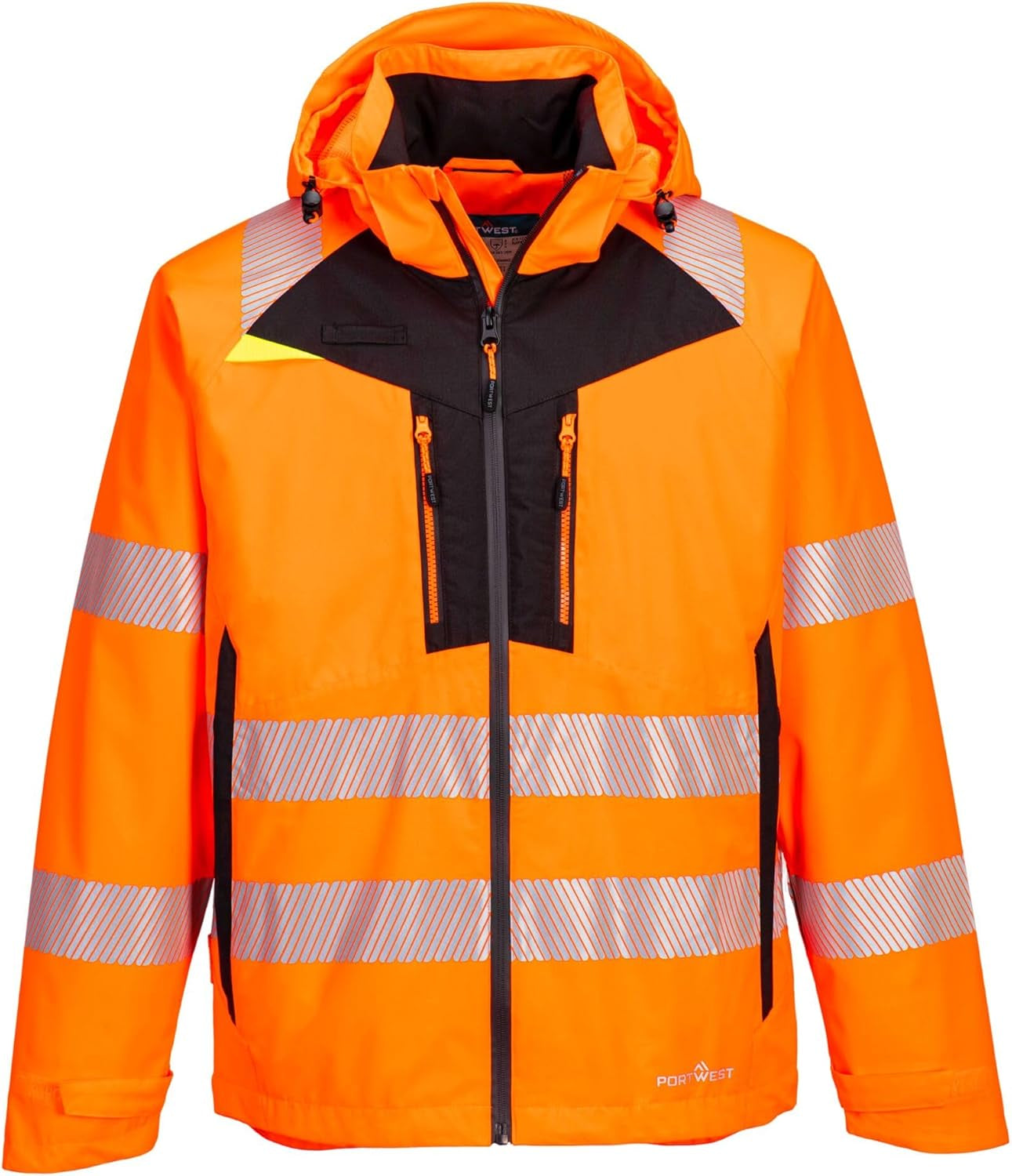 DX462 Men'S DX4 Waterproof Hi Vis Rain Jacket Safety Workwear Hooded with Pockets