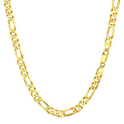 14K Gold Plated Italian 5MM Cut Figaro Necklace for Women Men, 925 Silver, Classic Style, Daily Wear, Valentine'S Day Birthday Party Gift (With Gift Box)