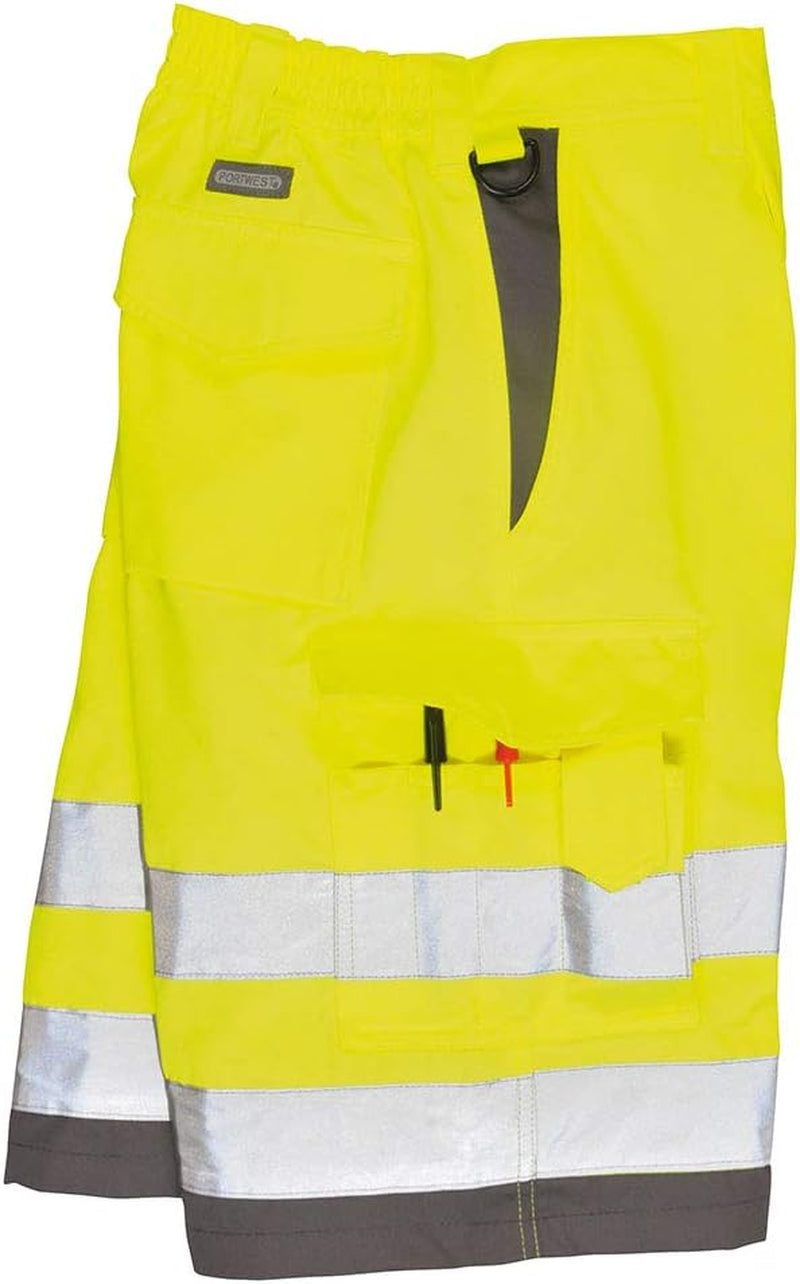 Hi-Vis P/C Shorts Cargo Visibility Reflective Summer Cool Work Wear Pants ANSI E