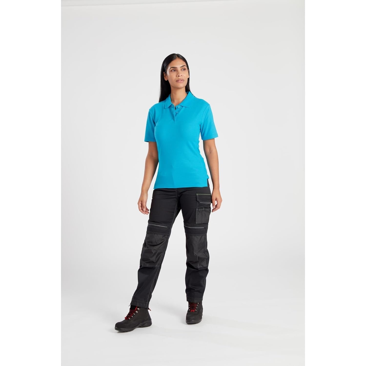 PW380 Women'S Work Pants - Stretch Fabric PW3 Workwear Utility Safety Pants with Knee Pad Pockets, Black 34