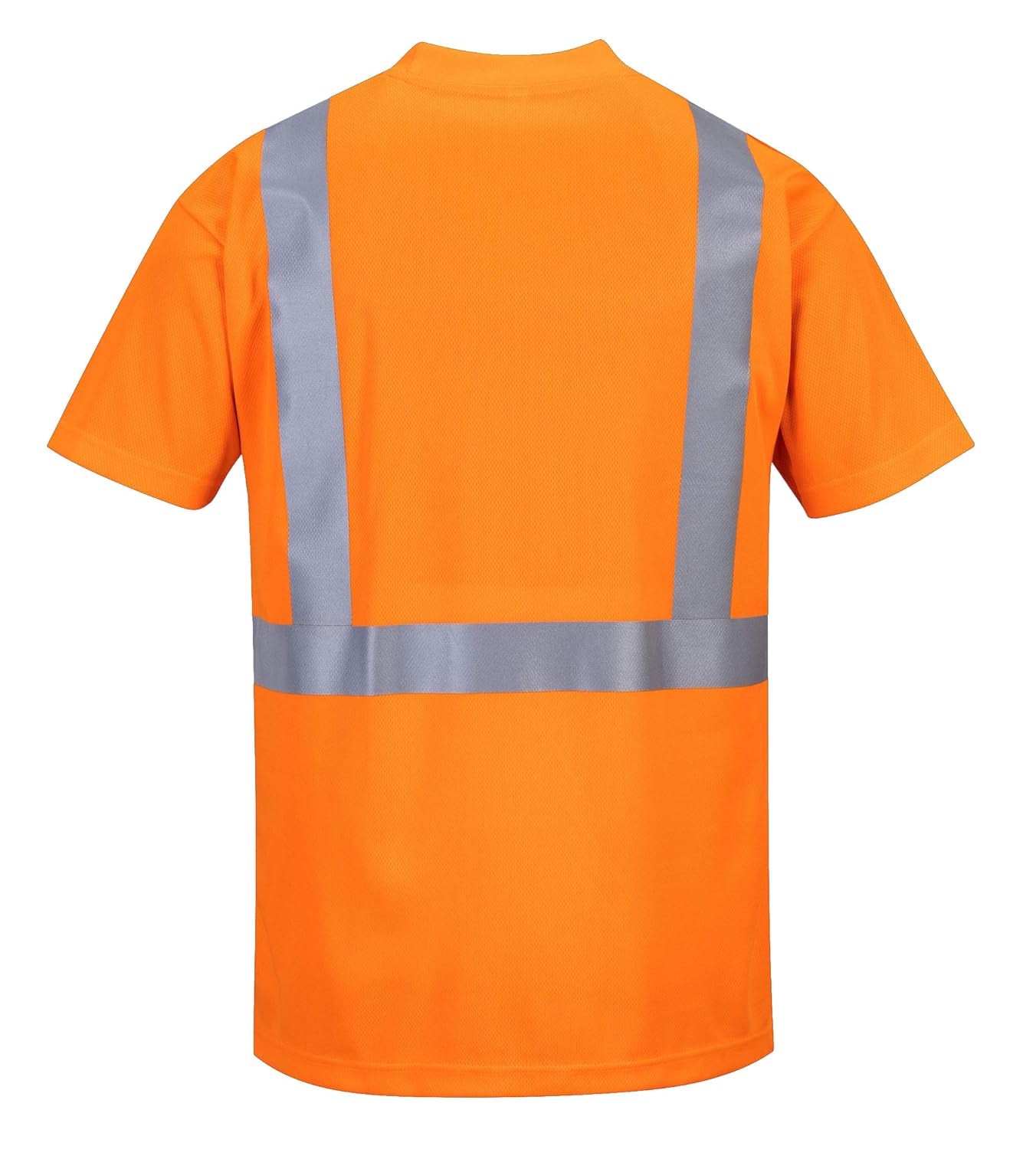 Hi-Vis Pocket T-Shirt Viz Visibility Reflective Safety Work Wear Top ANSI 2, Orange, Small