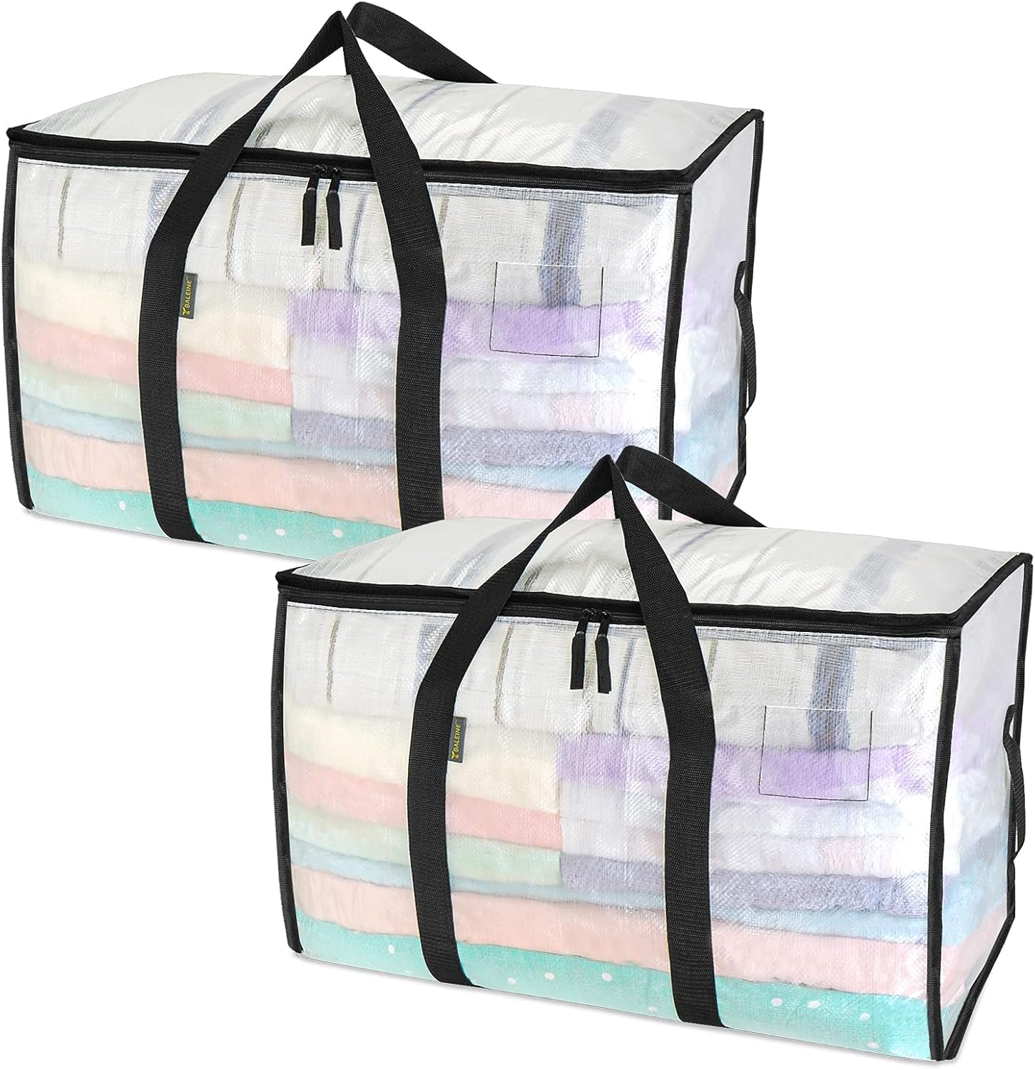 8-Pack Oversized Moving Bags with Reinforced Handles, Heavy-Duty Storage Tote for Clothes, Moving Supplies (Black, 8-Pack)