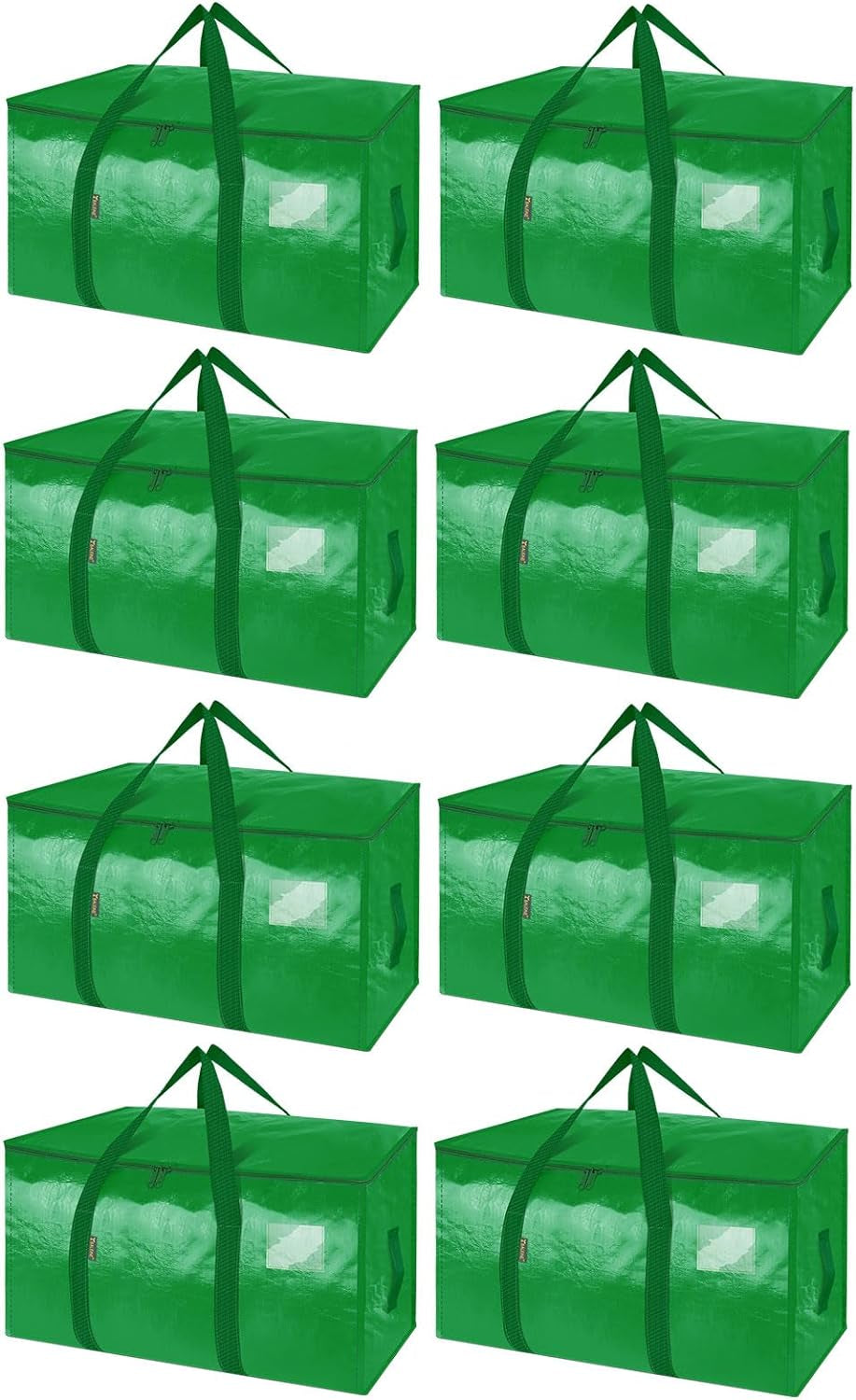 8-Pack Oversized Moving Bags with Reinforced Handles, Heavy-Duty Storage Tote for Clothes, Moving Supplies (Black, 8-Pack)