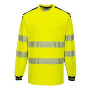 T185 PW3 Hi-Vis Long Sleeve Safety T-Shirt Yellow/Black, X-Large-KarWorkwear