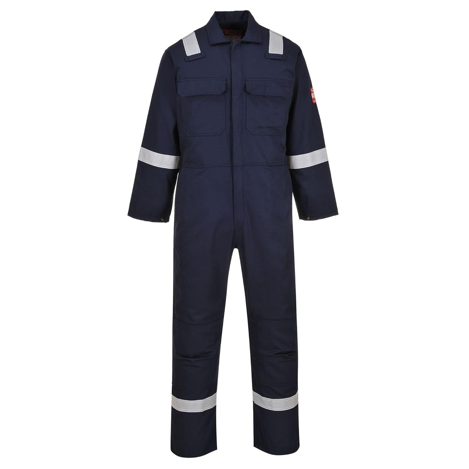 Bizweld Iona Coverall Overall Work Fire PPE Protective Wear Safety Boiler Suit ASTM NFPA ARC 2, Navy, Large