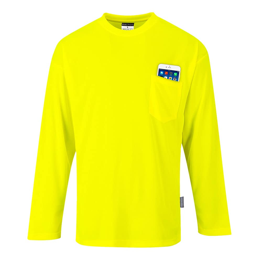 S579 Non ANSI Pocket Long Sleeve T-Shirt Yellow, X-Large
