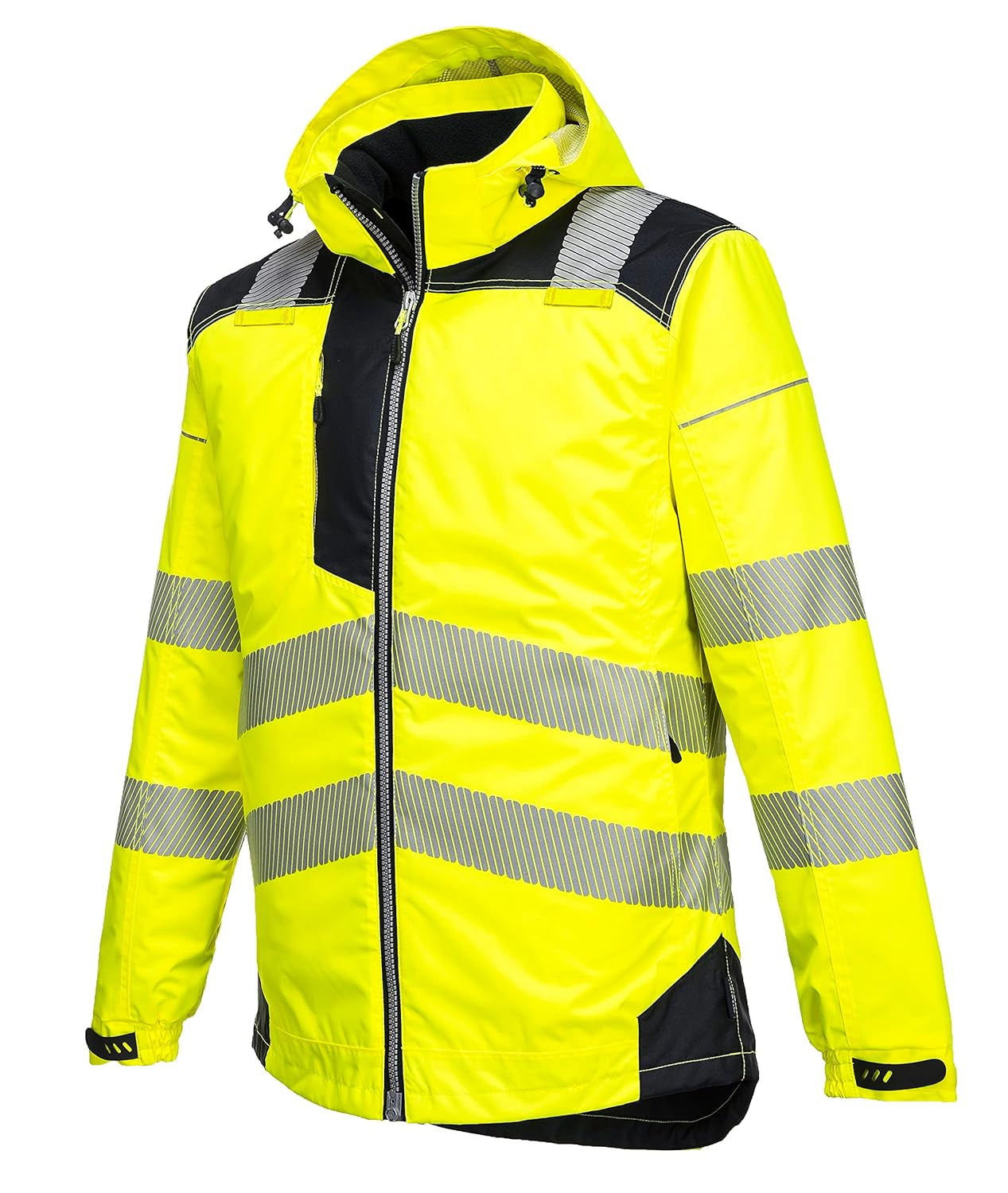 PW3 Hi-Vis Winter Jacket Work Safety Protective Reflective Waterproof Coat ANSI 3, Medium