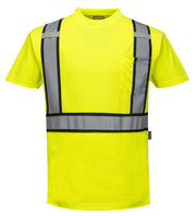Detroit Short-Sleeved T-Shirt Viz Visibility Reflective Safety Work Wear Top ANSI 2, XXL
