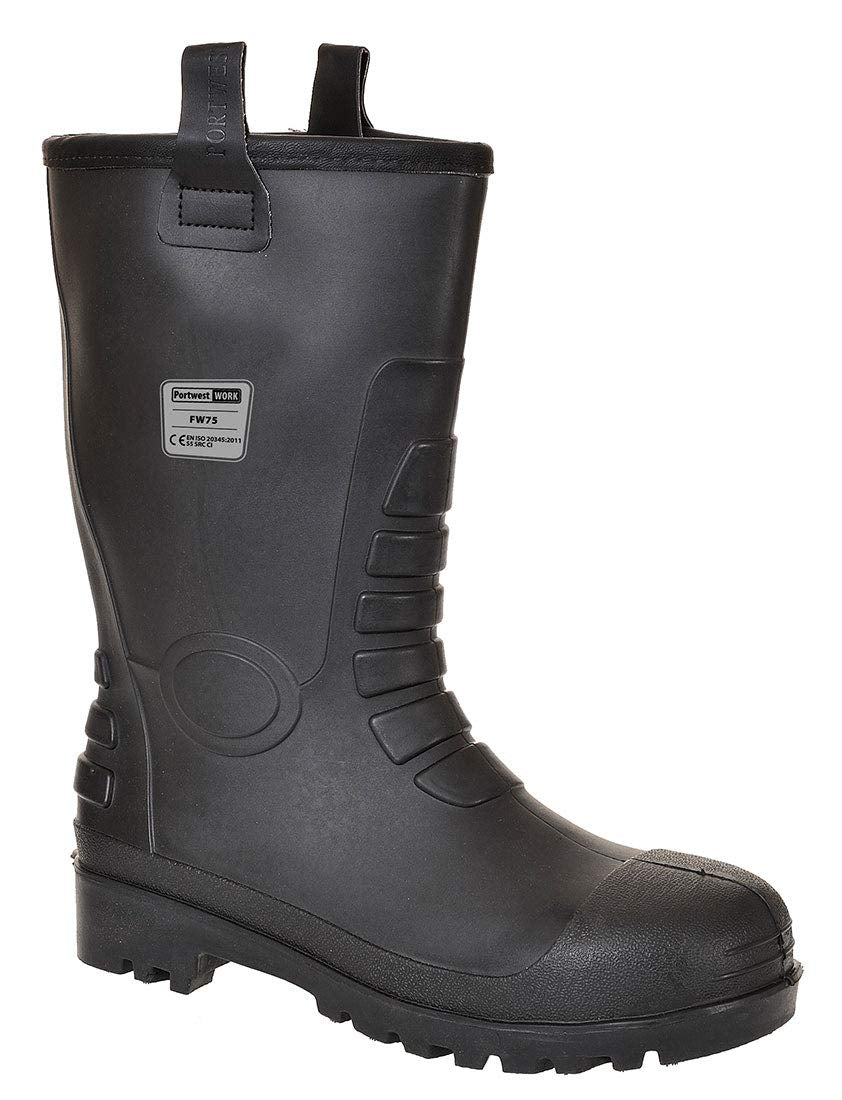 FW75 Neptune Fur Lined Rigger Boot with Protective Steel Toecap ASTM, Black, 10
