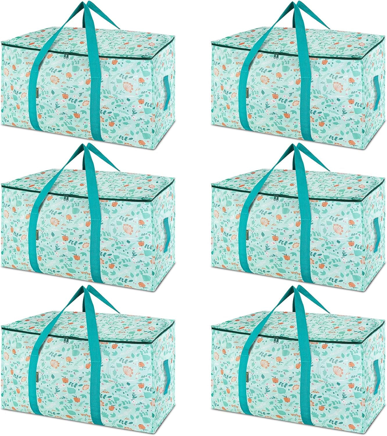 8-Pack Oversized Moving Bags with Reinforced Handles, Heavy-Duty Storage Tote for Clothes, Moving Supplies (Black, 8-Pack)