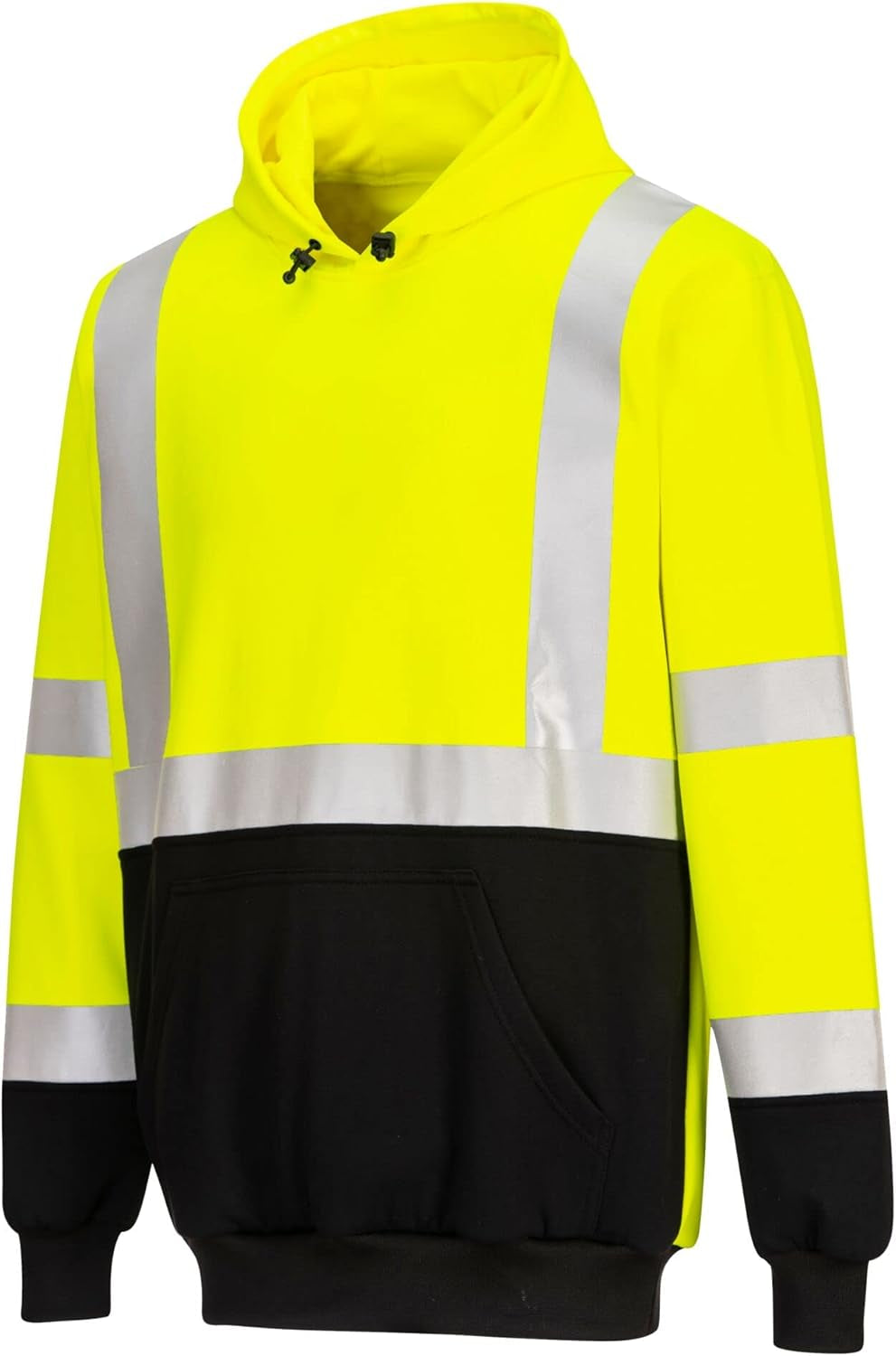 UB324 Men'S Hi Vis 2-Tone Reflective Hooded Sweatshirt Yellow/Black, 6X-Large