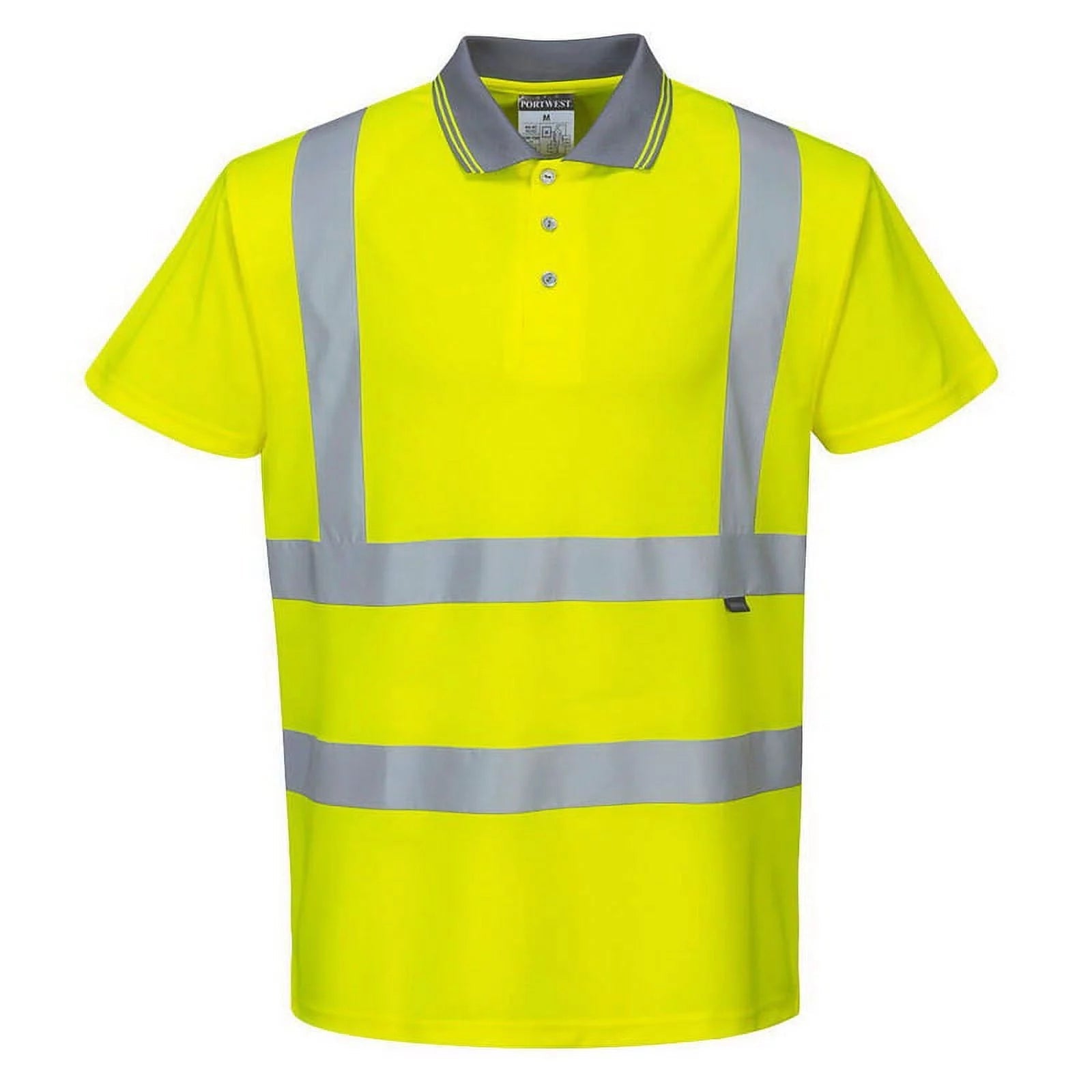 S477 Hi-Vis Short Sleeve Polo Shirt Yellow, Large-KarWorkwear