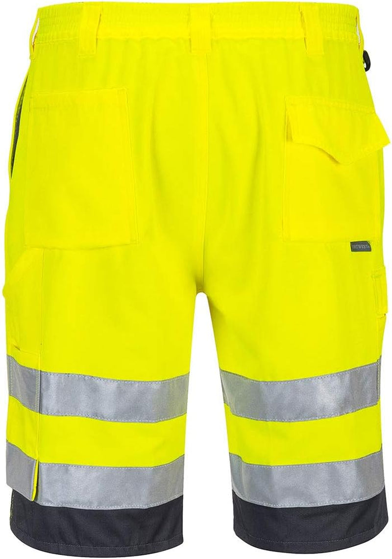 Hi-Vis P/C Shorts Cargo Visibility Reflective Summer Cool Work Wear Pants ANSI E