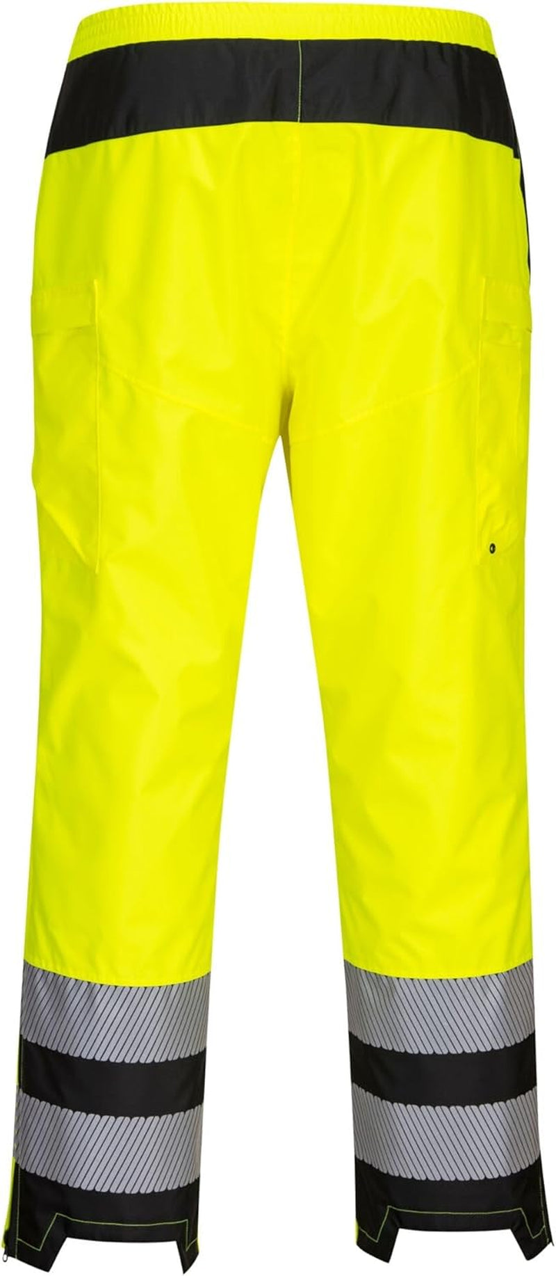 PW386 Hi Vis Womens Rain Trousers Waterproof 300D Oxford Work over Pants with Segmented Reflective Tape