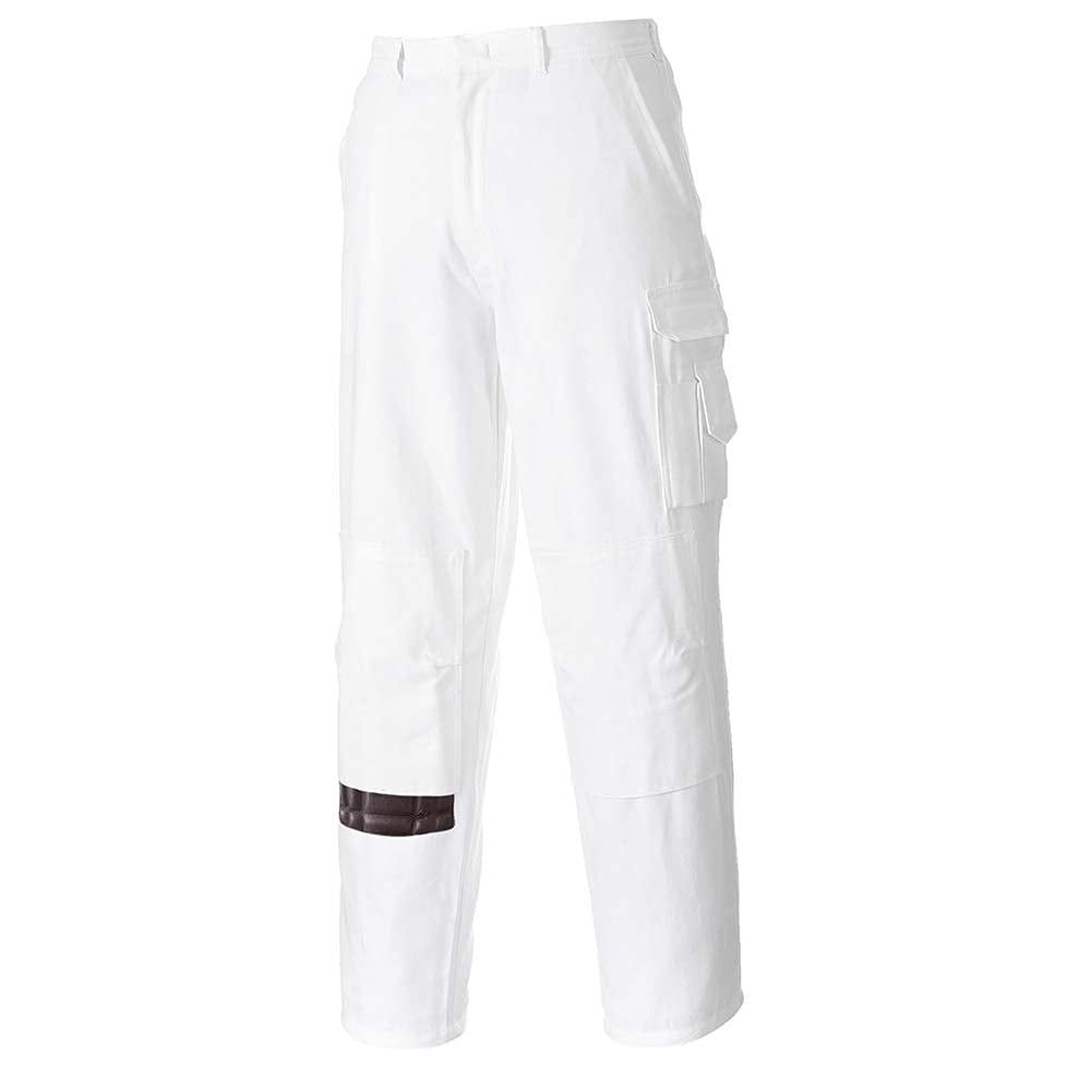 S817 Elasticated Painters Workwear Protection Pants White, 3X-Large