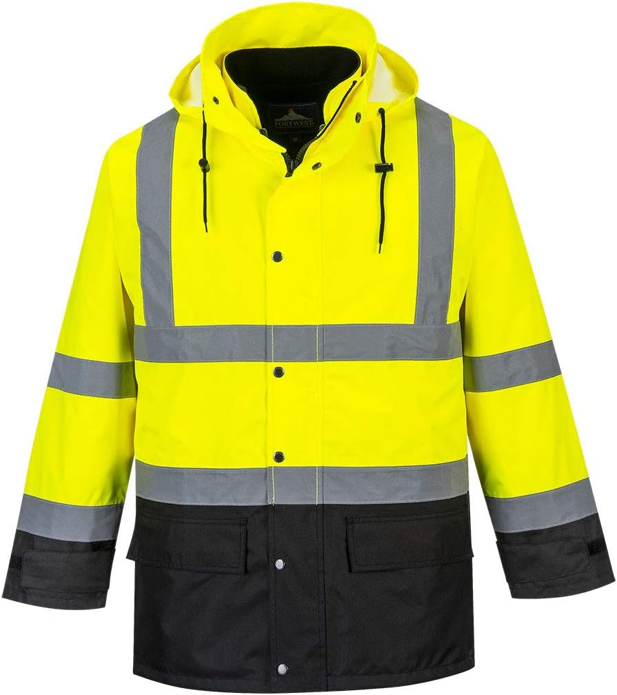 Hi-Vis 3In1 Premium Bomber JKT Viz Insulated Safety Visability Work Wear Rain ANSI 3