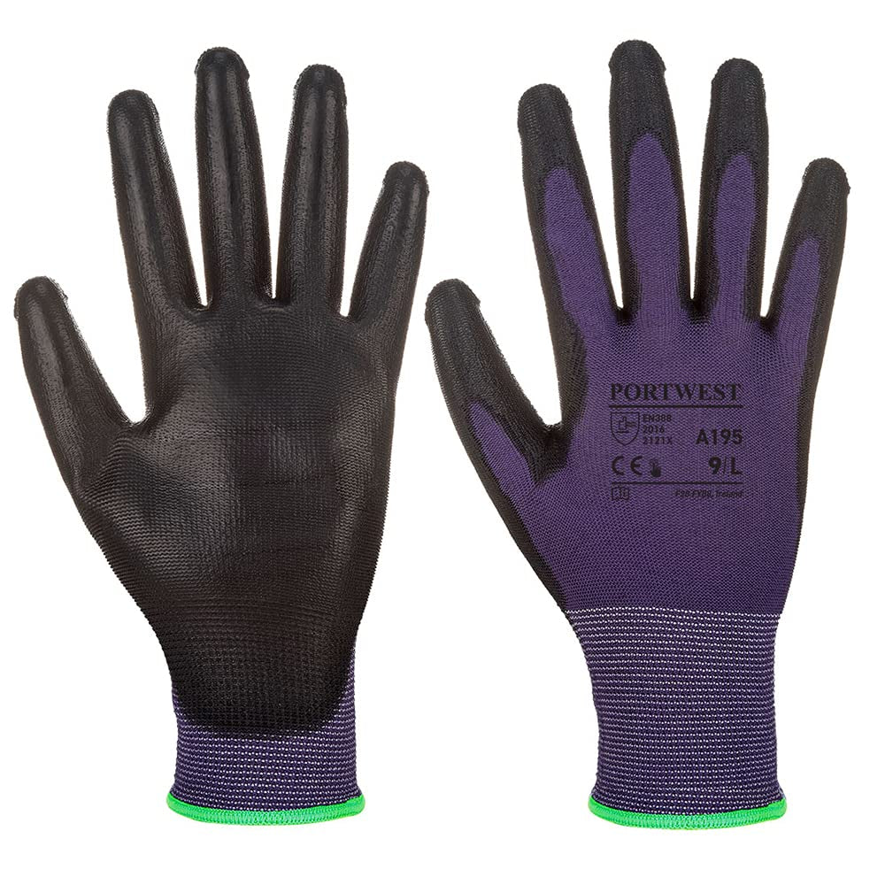 A195 Touchscreen PU Glove Purple/Black, X-Small