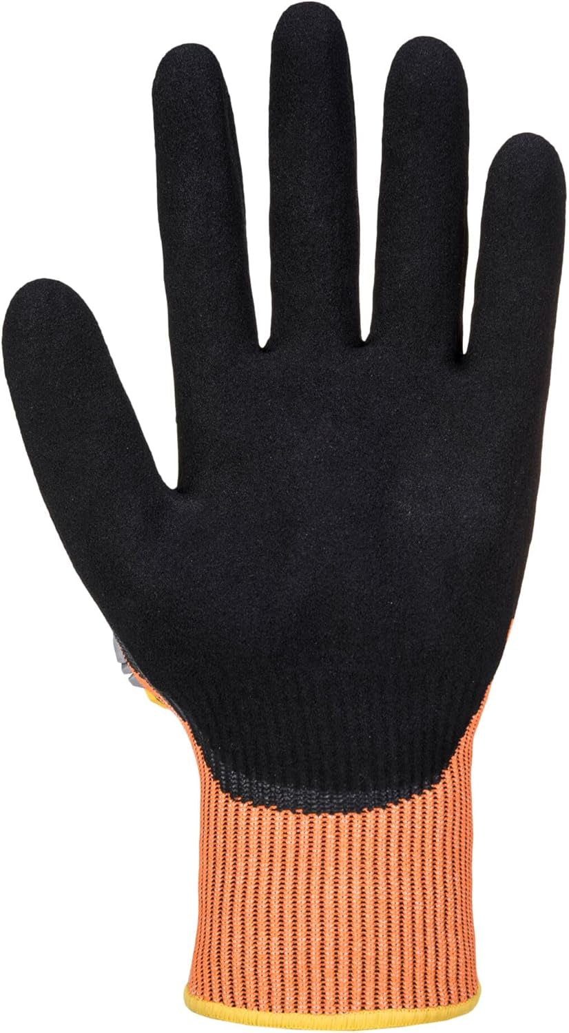 A727 anti Impact Safety Work Gloves - Cut Resistant & Impact Reducing Protective Work Gloves Orange/Black