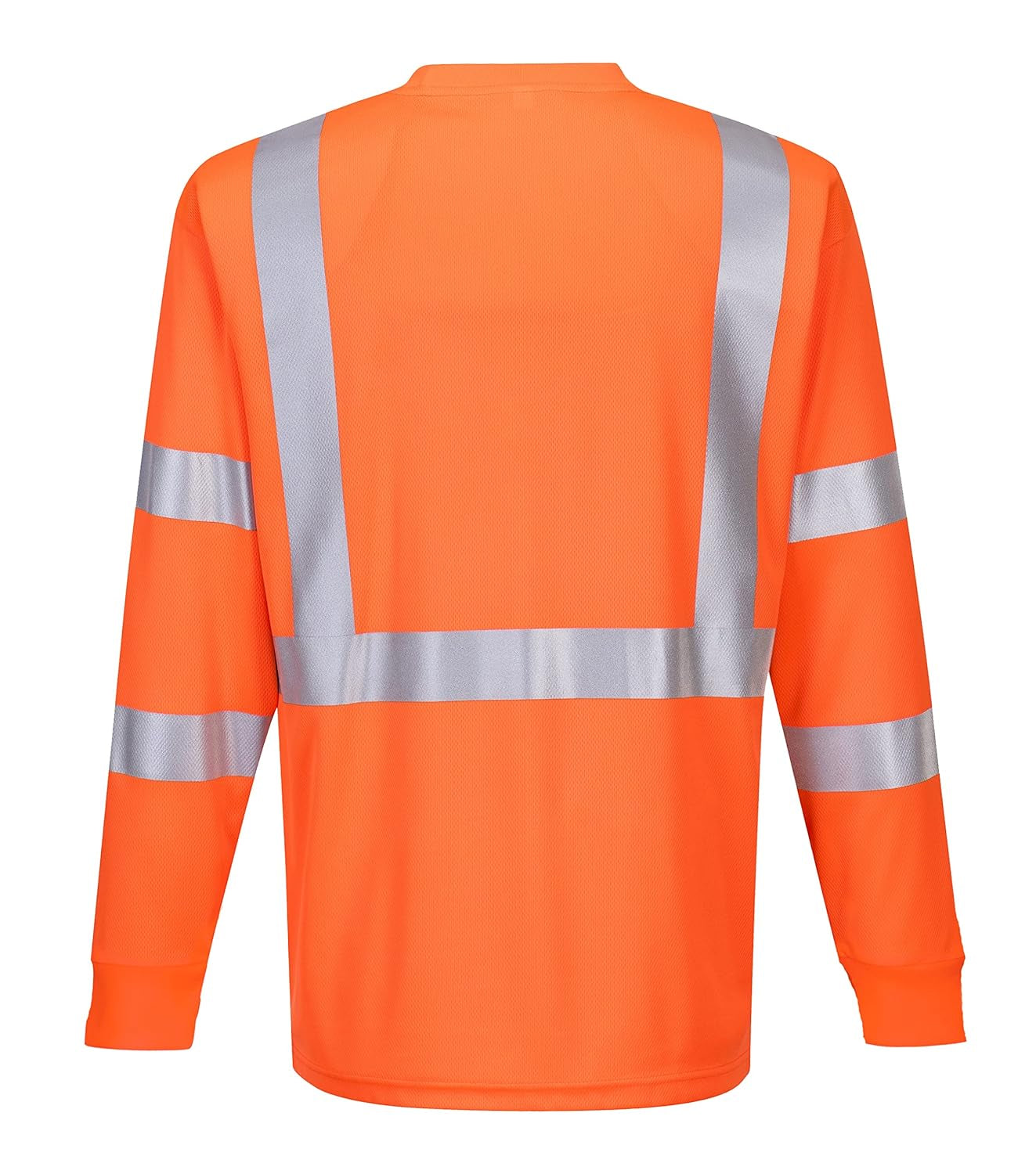 S192 Hi-Vis Long Sleeve Ribbed Cuff T-Shirt Orange, X-Large