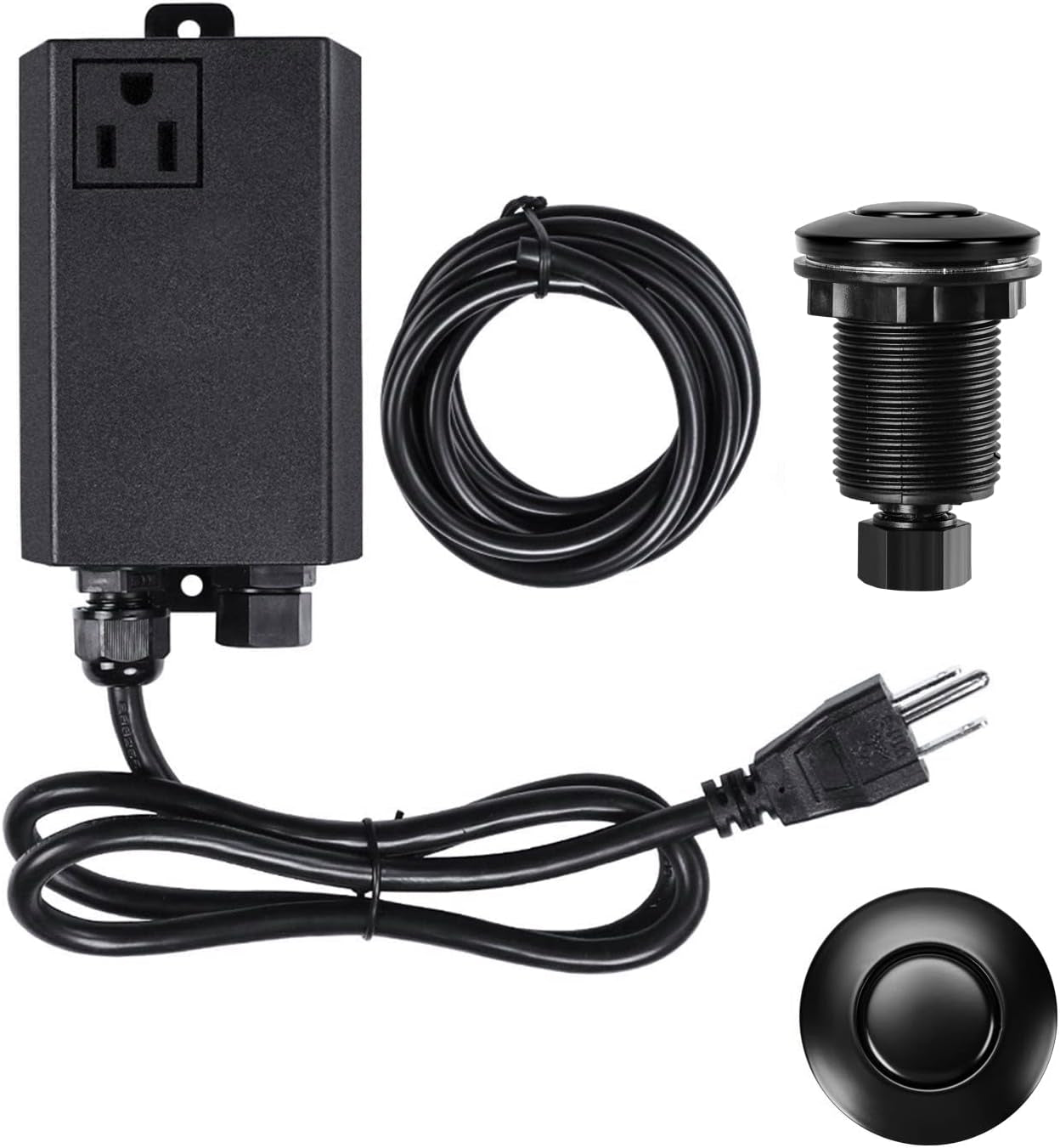 Garbage Disposal Air Switch Kit Sink Top Waste Disposal Long Stainless Steel Brushed Nickel On/Off Air Button Food and Waste Disposals Part by