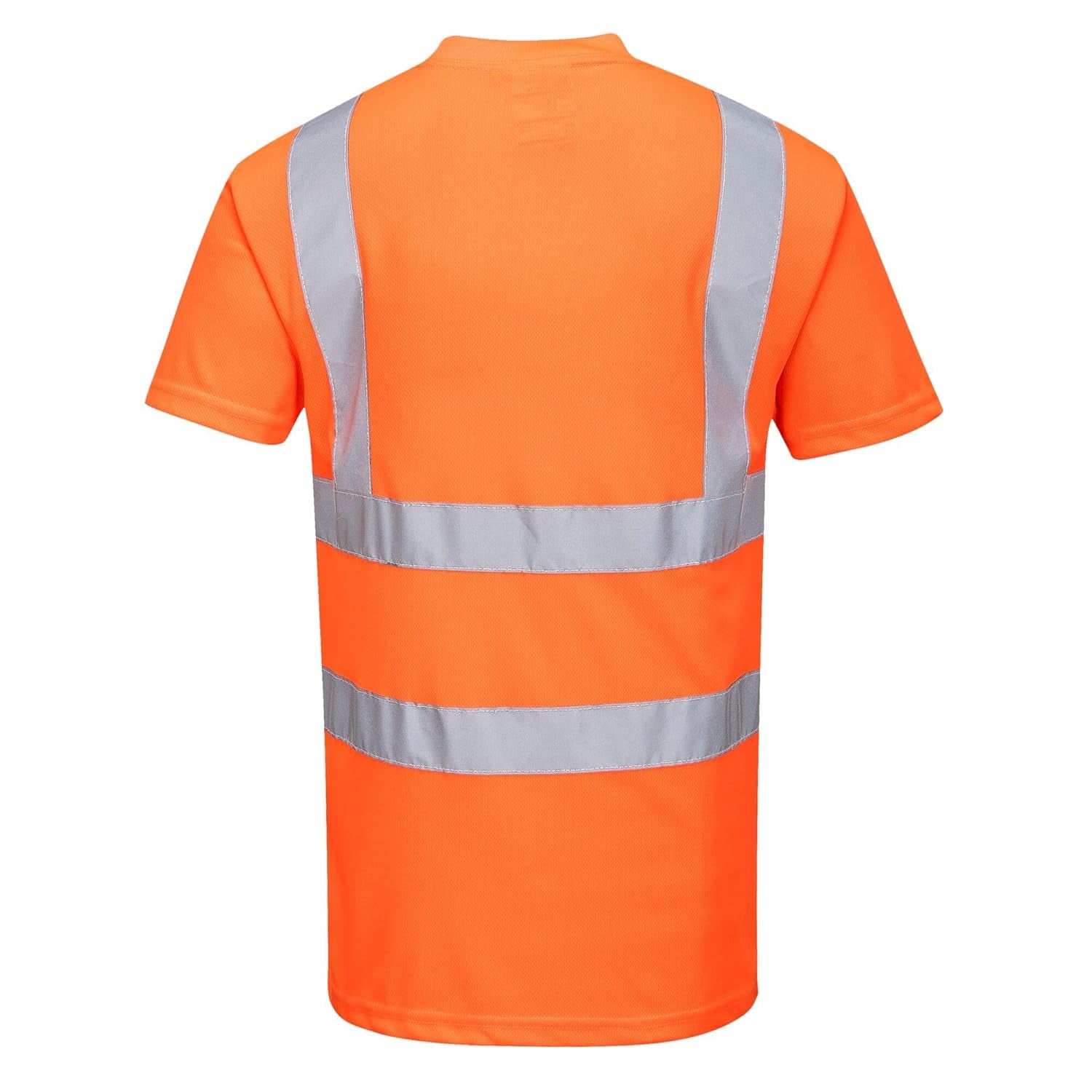 Hi-Vis T-Shirt RIS Viz Visibility Reflective Safety Work Wear Top ANSI 2, Large Orange