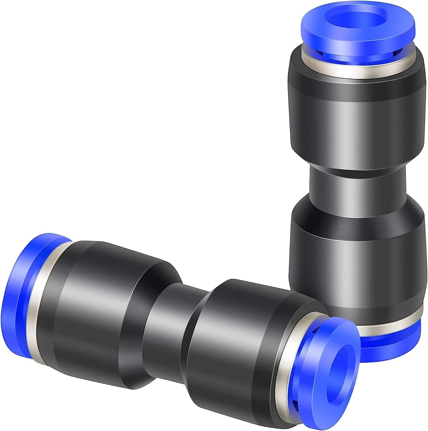 Black Straight 1/2 Inch Tube OD Push to Connect Tube Fittings Push Lock PU-1/2 (Pack of 2)