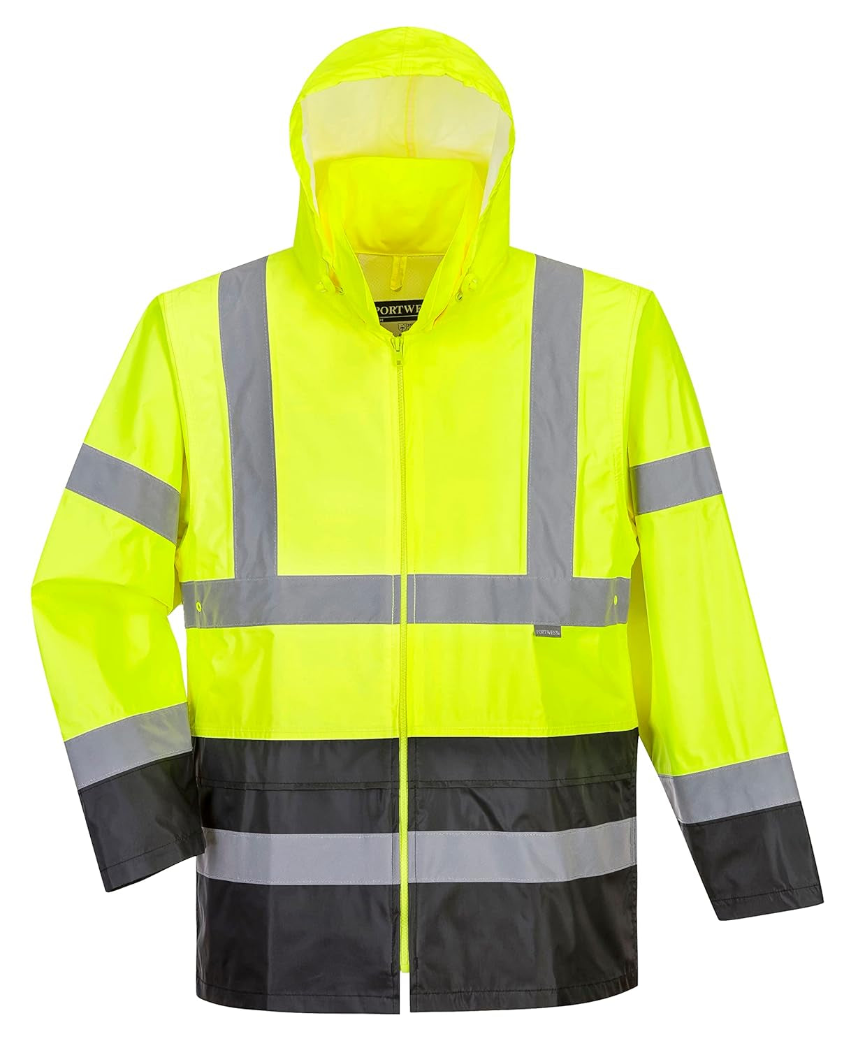UH443 Classic Waterproof Rain Jacket in Reflective Contrast Hivis ANSI, X Large