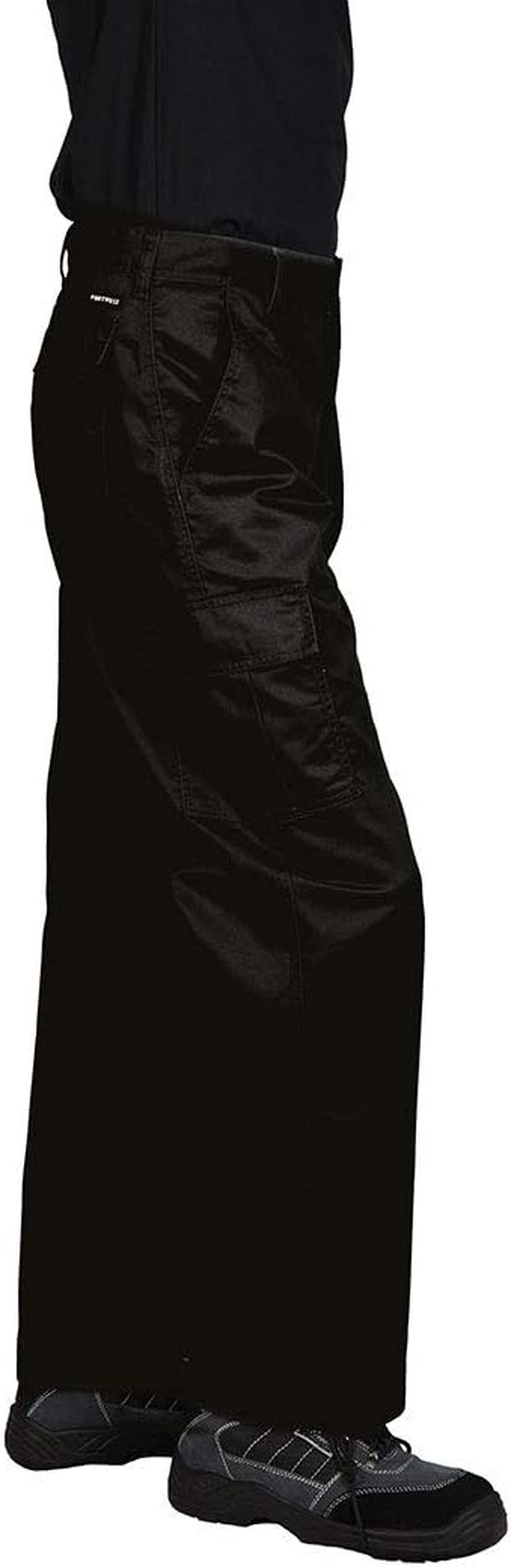 C701 Workwear Cargo Pants in Protective Polycotton with 6 Pockets, Black, 34T