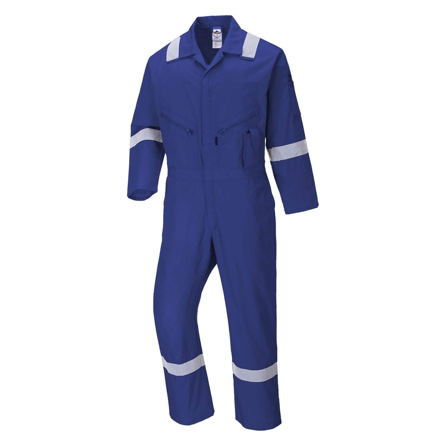 C814 Iona Cotton Heavy Duty Work Overalls with Reflective Safety Tape, Red, Small