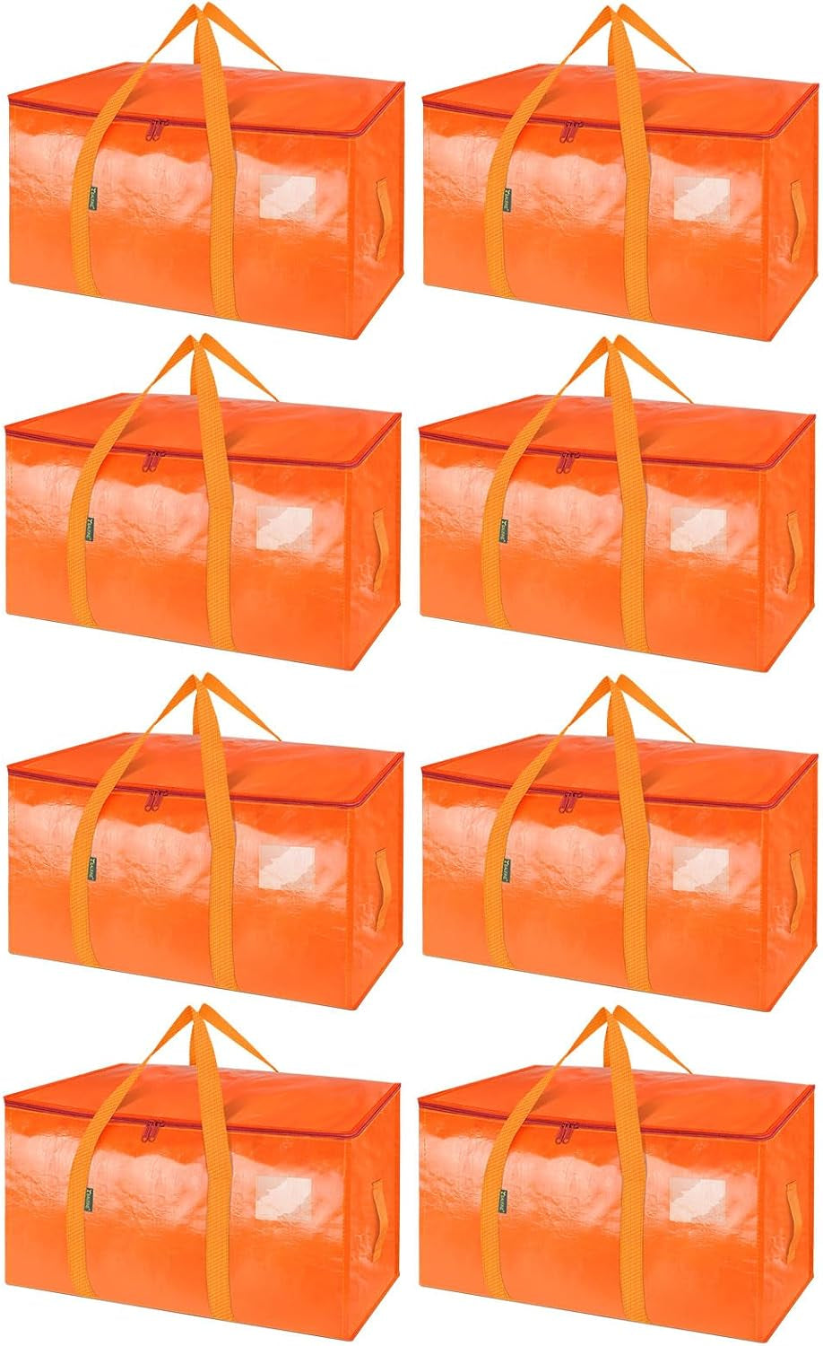 8-Pack Oversized Moving Bags with Reinforced Handles, Heavy-Duty Storage Tote for Clothes, Moving Supplies (Black, 8-Pack)