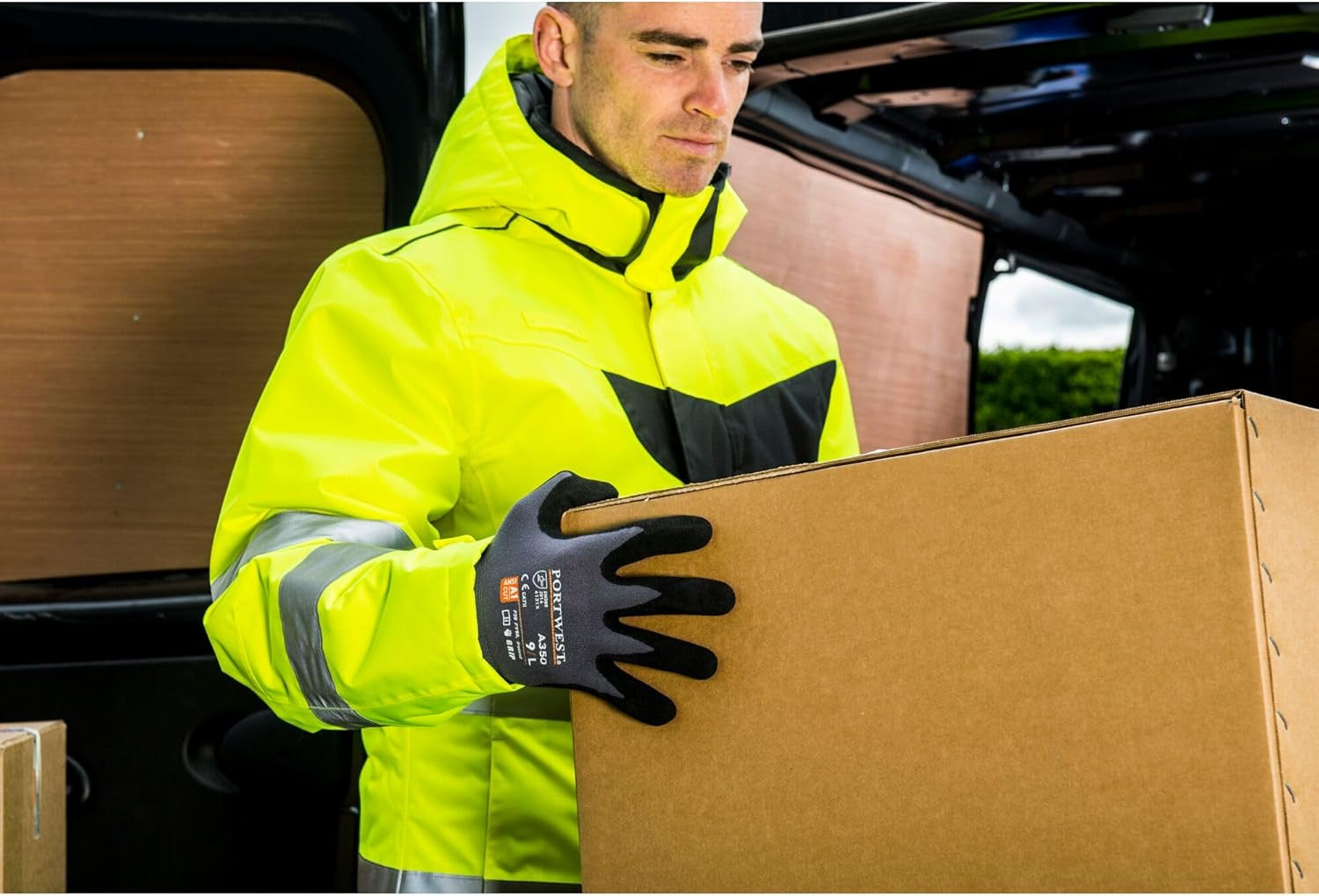 A350 Grip Work Gloves - Lightweight Nitrile Foam Dermiflex Safety Gloves Black