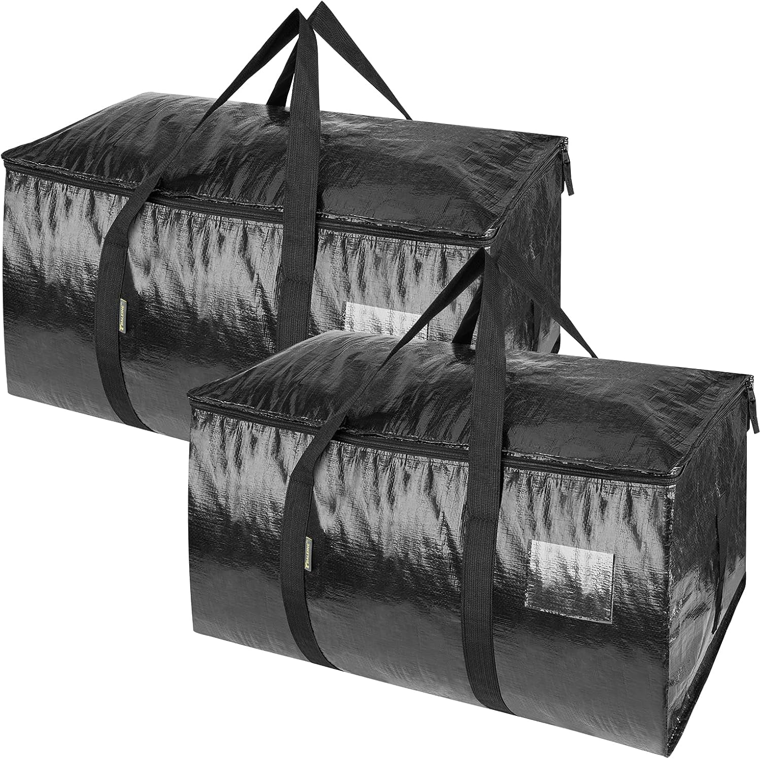8-Pack Oversized Moving Bags with Reinforced Handles, Heavy-Duty Storage Tote for Clothes, Moving Supplies (Black, 8-Pack)
