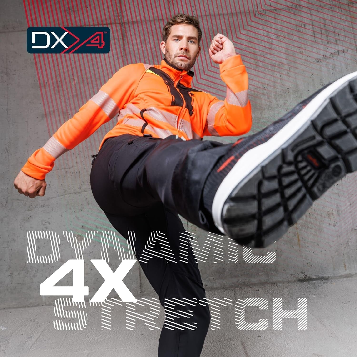 DX462 Men'S DX4 Waterproof Hi Vis Rain Jacket Safety Workwear Hooded with Pockets