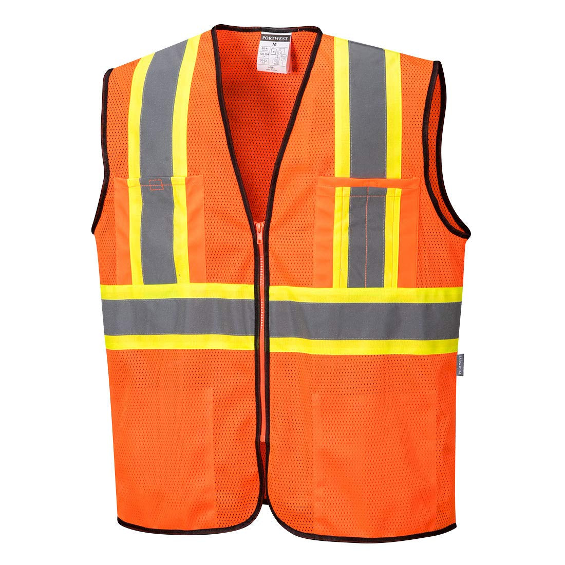 US381 Frisco Lightweight Cool Contrast Vest Orange, Large