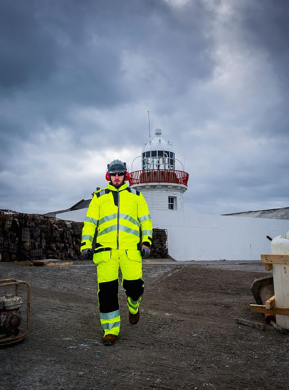 PW3 Hi-Vis Winter Jacket Work Safety Protective Reflective Waterproof Coat ANSI 3, Medium