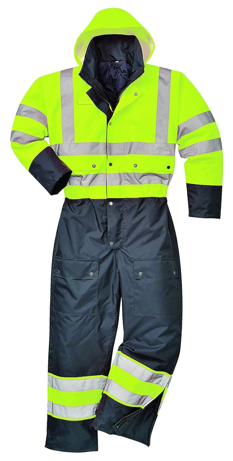 S485 Hi-Vis Contrast Coverall Yellow/Black, X-Large