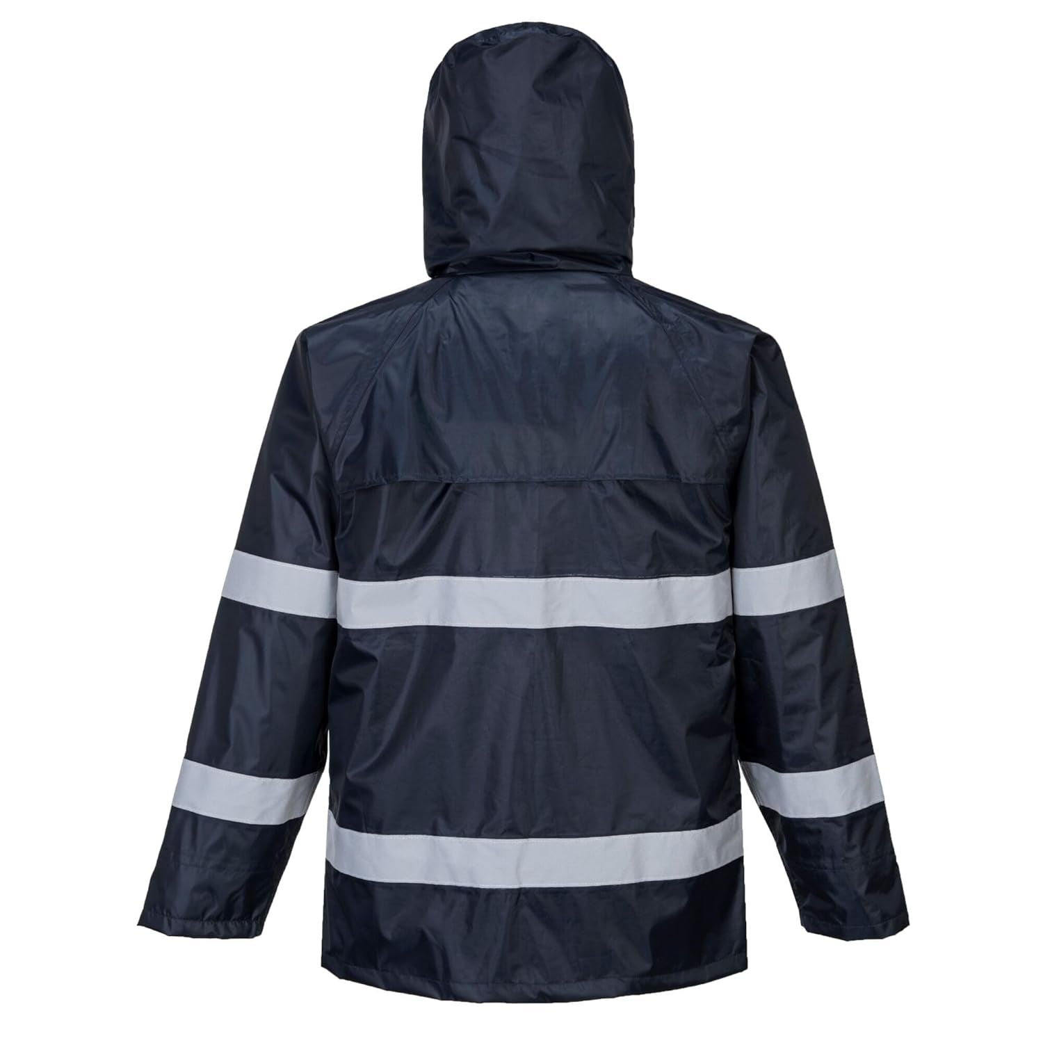 F440 Men'S Hi Vis Waterproof Hooded Rain Jacket - Classic Iona Reflective Rain Coat Navy, Medium