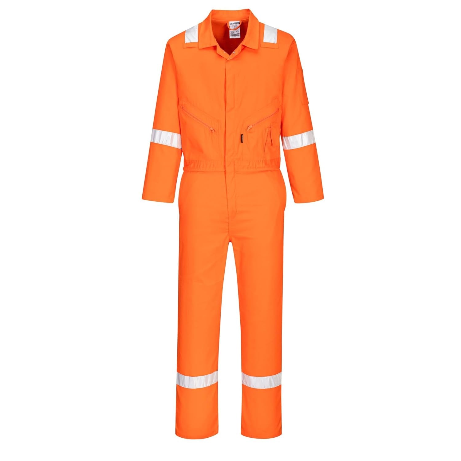 C814 Iona Cotton Heavy Duty Work Overalls with Reflective Safety Tape, Red, Small