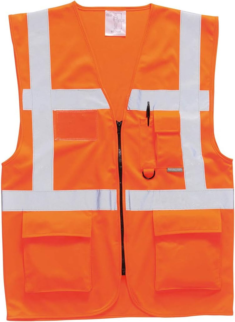 Berlin Executive Hi-Vis Vest Visibility Reflective Safety Security Work Top ANSI 2, Yellow, Medium