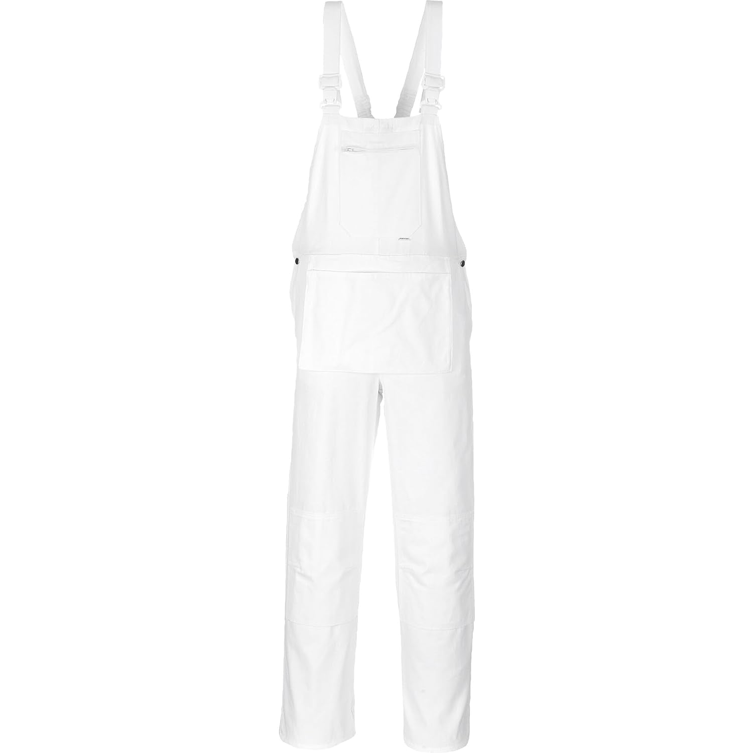 S810 Bolton White Cotton Painters Bib Overalls with Knee Pad Pockets, Small