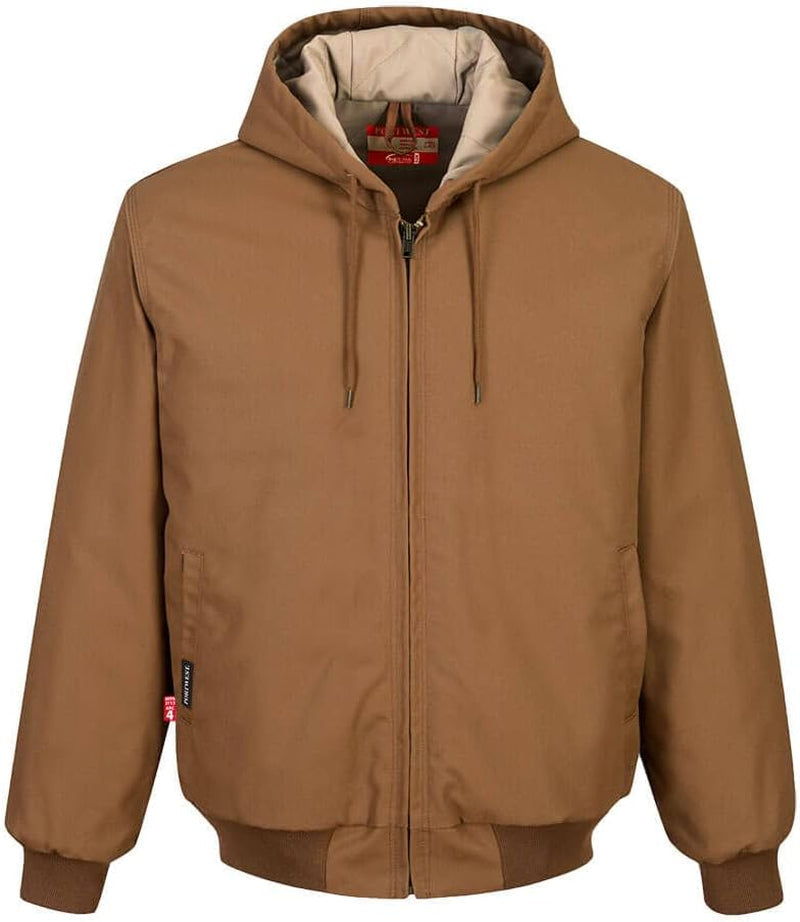 UFR48 Men'S Duck Quilt Lined Flame Resistant Winter Hooded Jacket