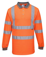 Hi-Vis Polo Shirtl/S Viz Visibility Reflective Safety Work Wear Top ANSI 3, Orange, 3 XL