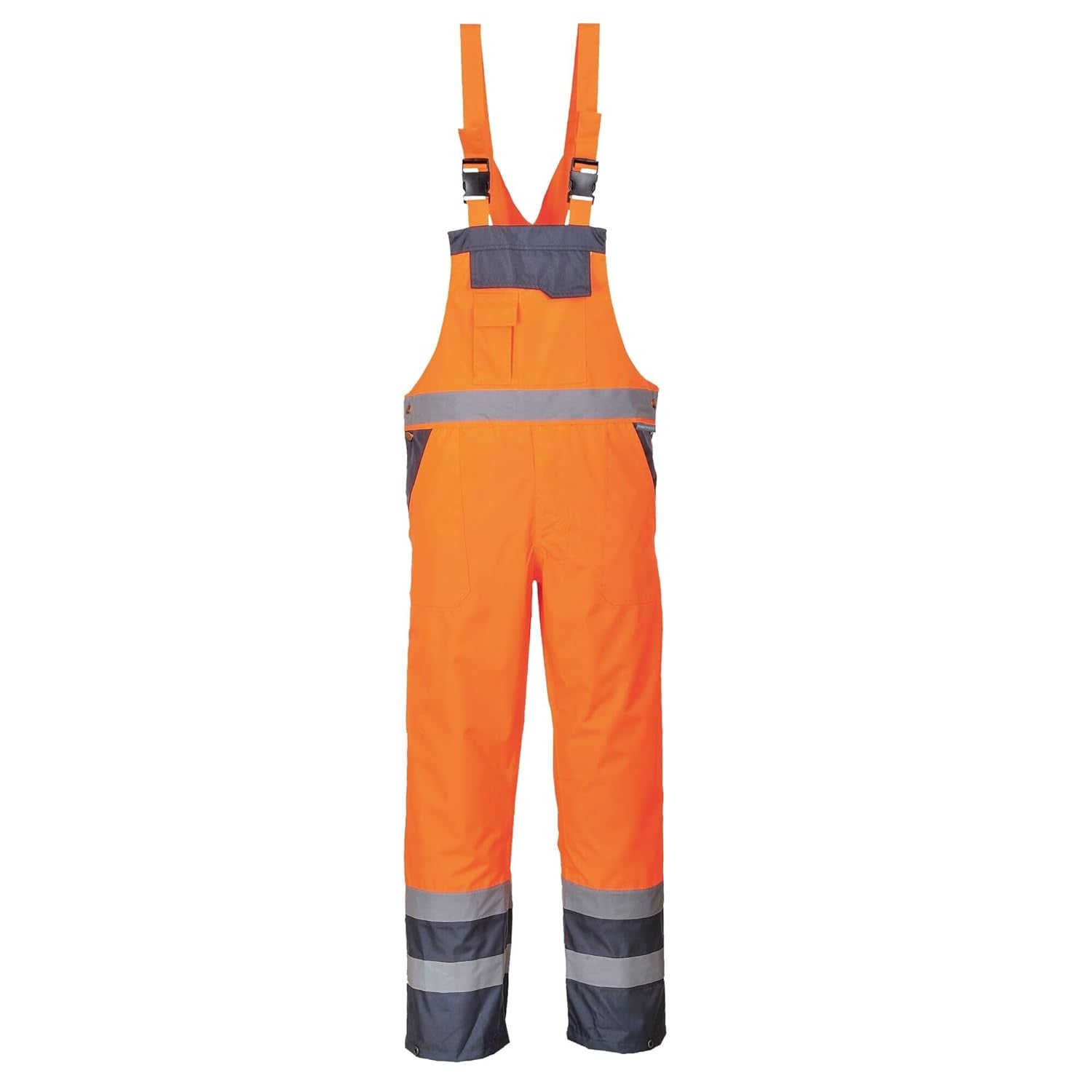 S488 Waterproof Hi Vis Safety Overalls, Contrast Bib and Brace Breathable Workwear Yellow/Black, Large