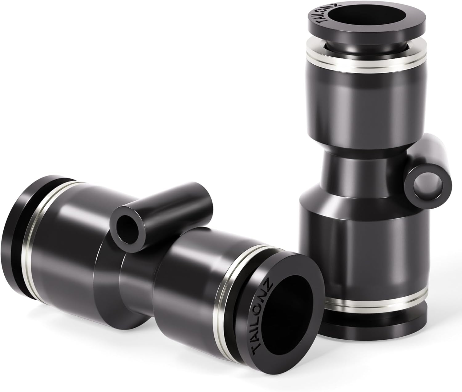 Black Straight 1/2 Inch Tube OD Push to Connect Tube Fittings Push Lock PU-1/2 (Pack of 2)
