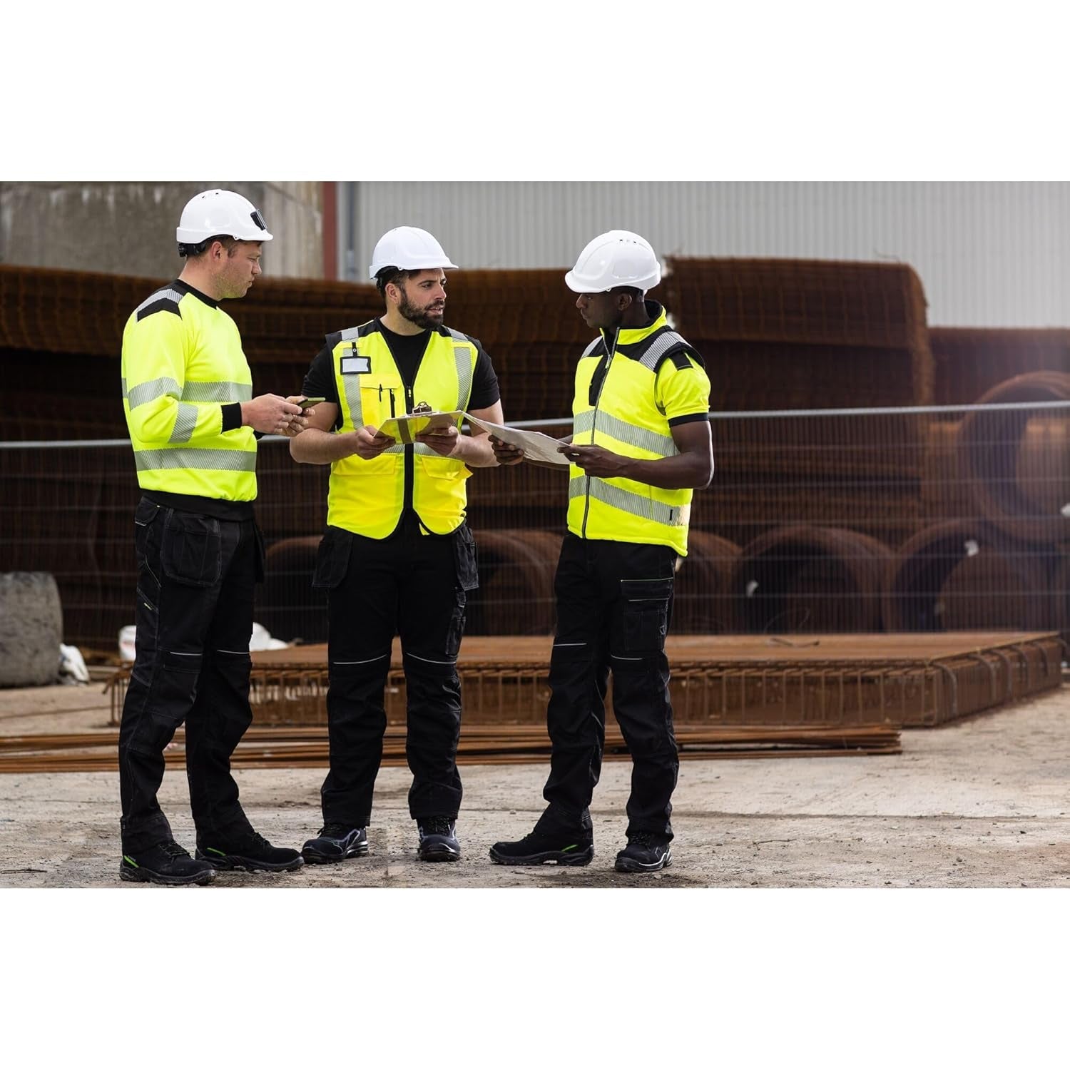 PW309 Hi Vis Safety Vest, Reflective and Lightweight Premium Executive Work Vest Yellow/Black, 4X-Large