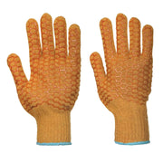 A130 Breathable Flexible Criss Cross Grip Work Gloves Orange, Large-KarWorkwear