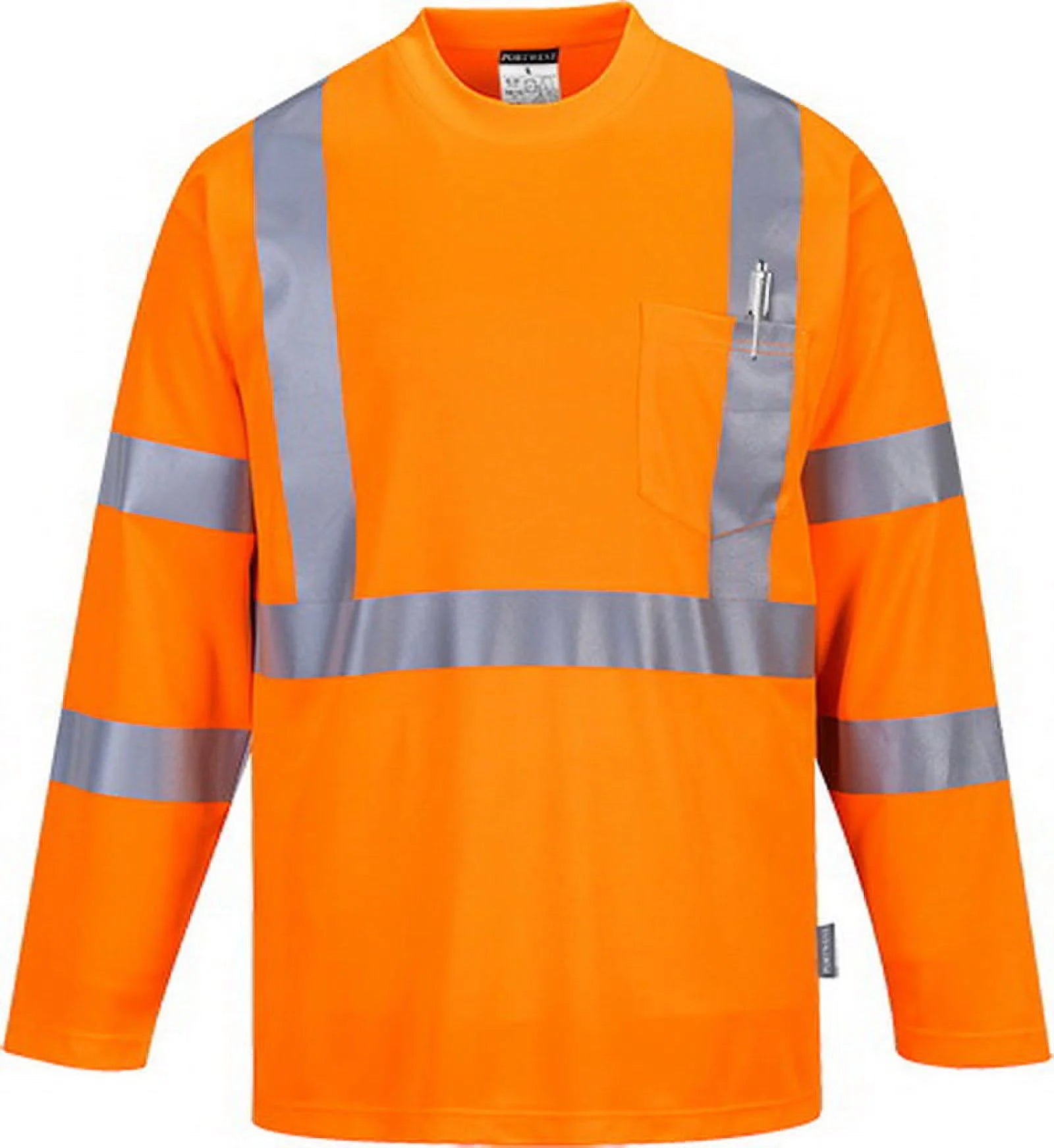S191 Hi-Vis Long Sleeved T-Shirt-Orange-3Xl-KarWorkwear